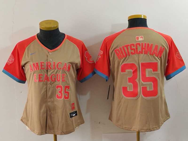 Women%27s Baltimore Orioles #35 Adley Rutschman Number Cream 2024 All Star Limited Stitched Jersey->atlanta braves->MLB Jersey